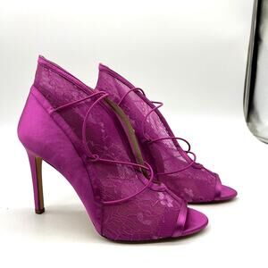 G.I.L.I. Peep Toe Size 9 M Elastic Front Booties Kaarina Fuchsia